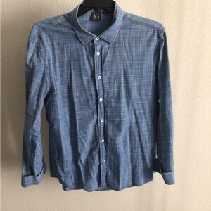 Armani Exchange Casual Blue Checkered Shirt